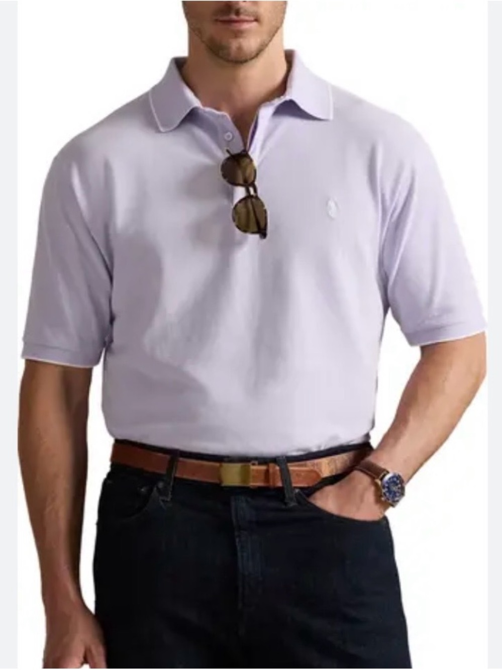 New Ralph Lauren Men's Classic Light Lavender Polo Shirt